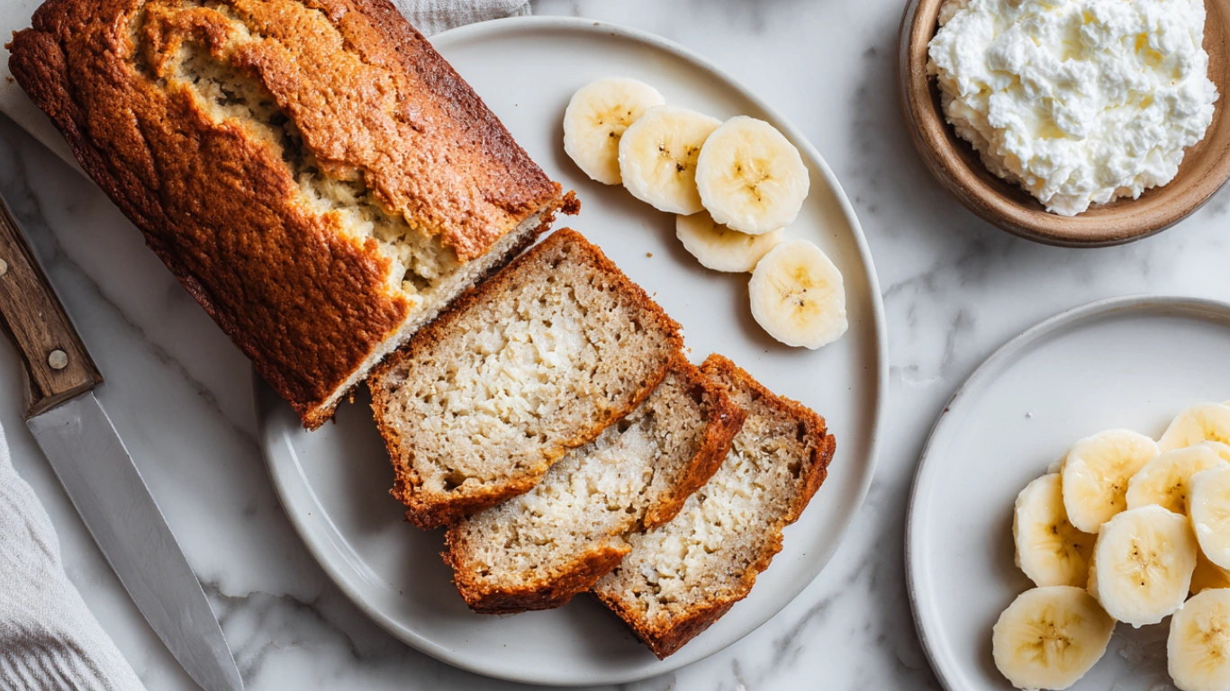 Moist & Protein-Packed Cottage Cheese Banana Bread 2 Cottage Cheese Banana Bread Loaf Recipe