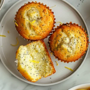 Moist lemon poppy seed muffins with cottage cheese for extra protein