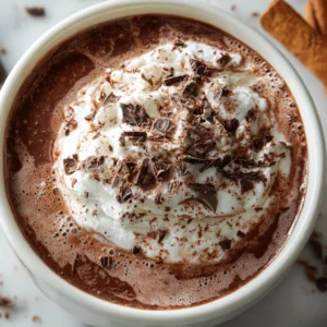 Creamy Hot Chocolate with Whipped Cream Recipe
