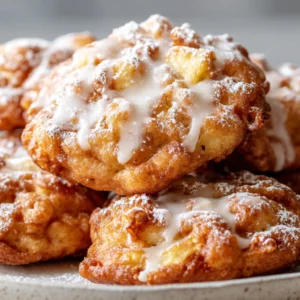 Air Fryer Apple Fritters on a white plate