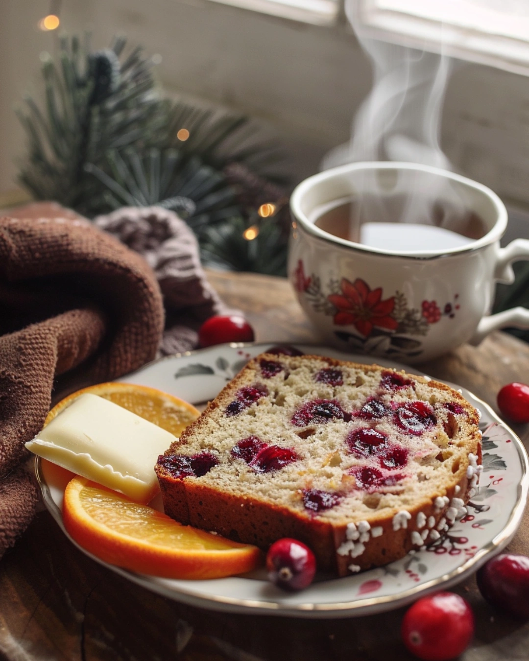Baking Cranberry Orange Bread in oven