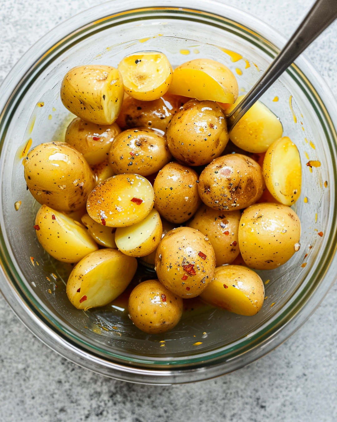 potatoes tossed in cowboy butter marinade