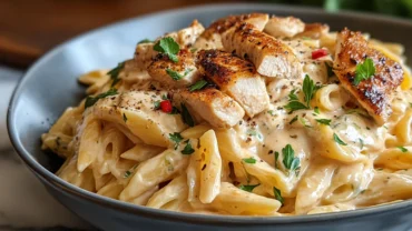 Creamy Cajun Chicken Pasta dinner served in a modern bowl