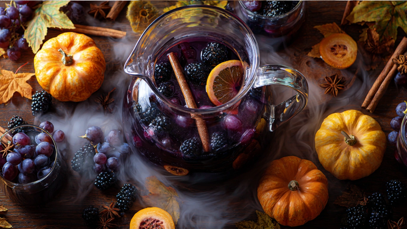 Healthy Spooky Dark Sangria – 5-Star Halloween Punch Kids Love 4 Healthy Spooky Dark Sangria in a Halloween setting