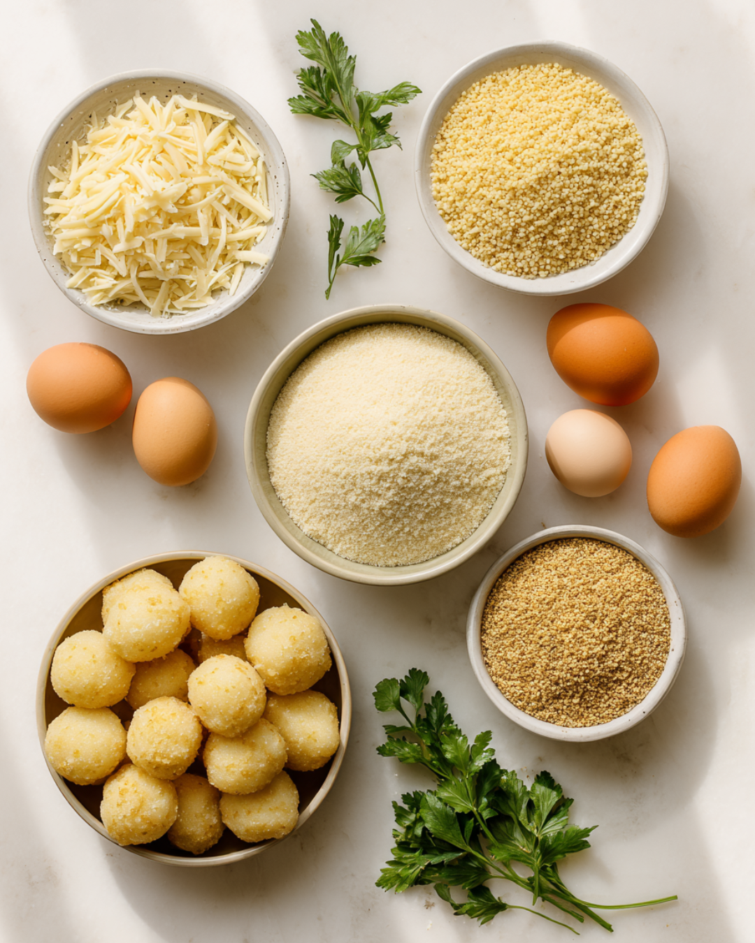 Ingredients for Cheesy Parmesan Mozzarella Bites