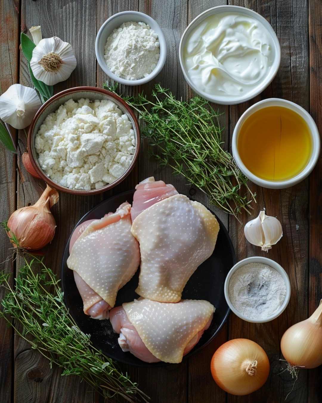 Ingredients for Smothered Chicken and Rice