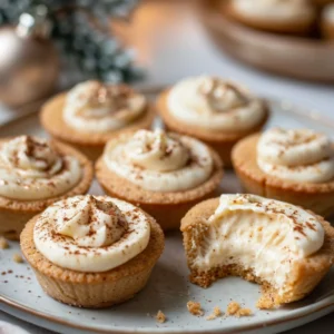 Close-up of Eggnog Sugar Cookie Cups with whipped cream topping.