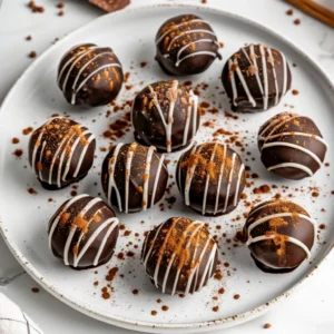 Healthy Pumpkin Truffles with dark chocolate and pumpkin spice