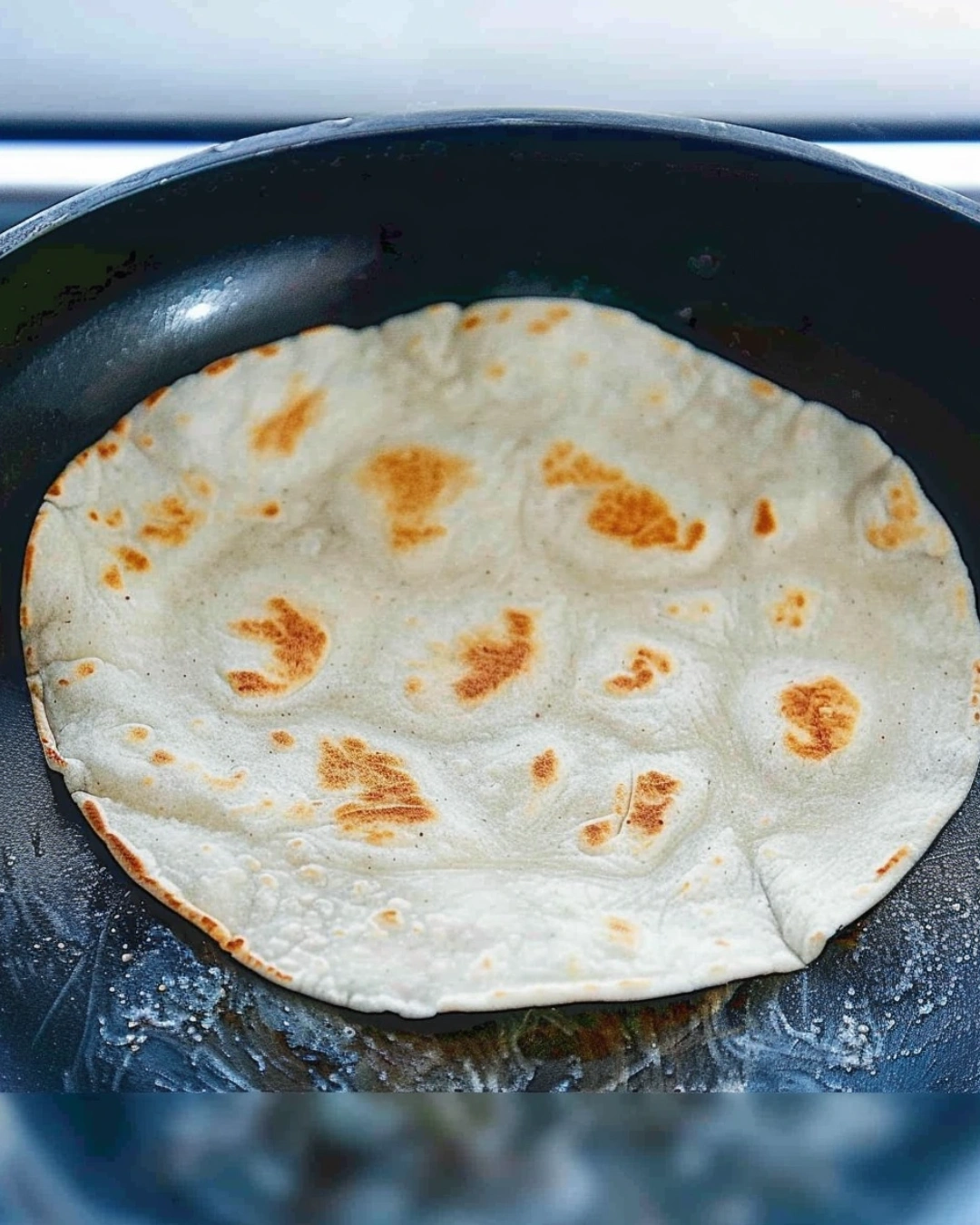Toasting tortillas for fruit tacos