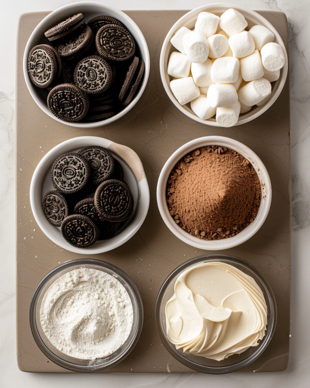 Ingredients for Hot Cocoa Cheesecake Bars
