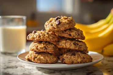 Ripe Banana Cookies on Plate