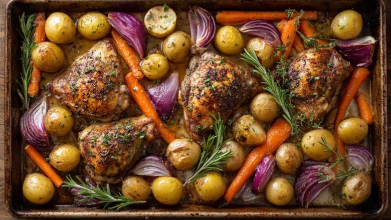 Roasted Chicken & Veggie Sheet-Pan dinner