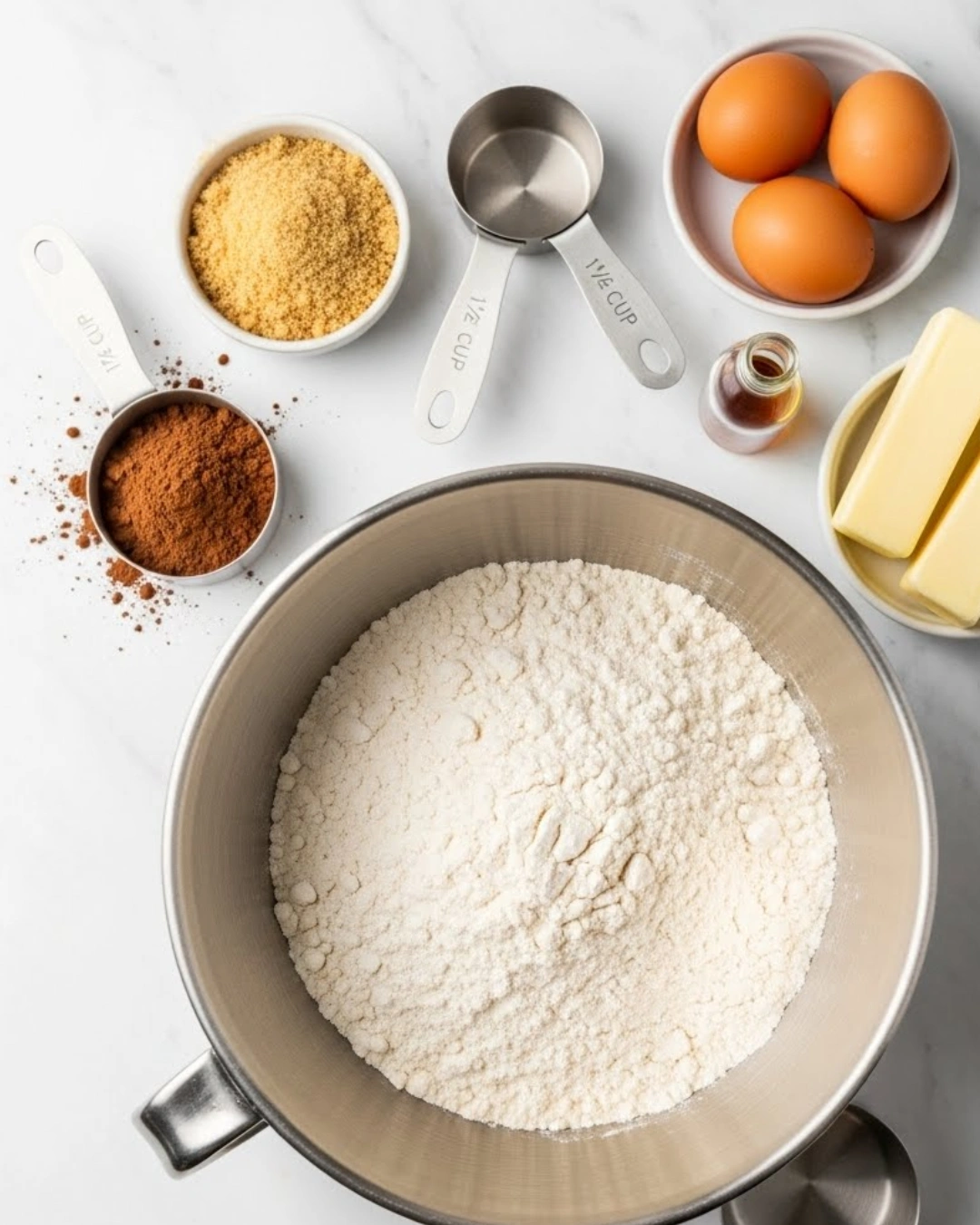 chocolate sugar cookie ingredients on counter