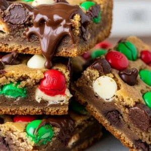 Christmas Cookie Bars cooling on a tray