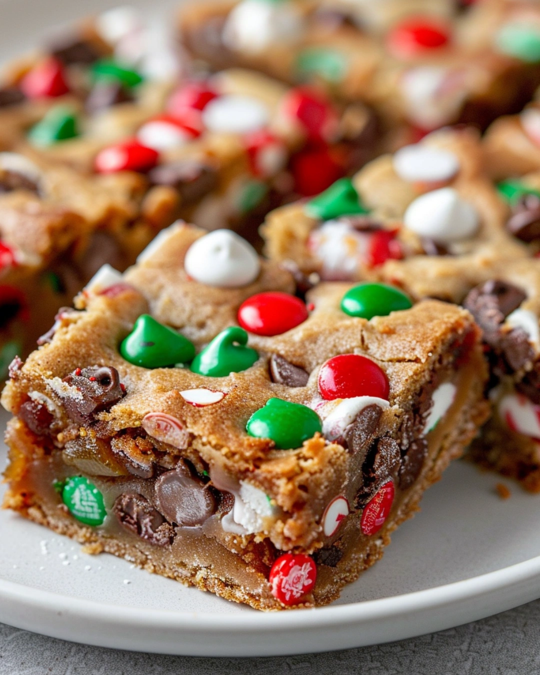 christmas cookie bars serving