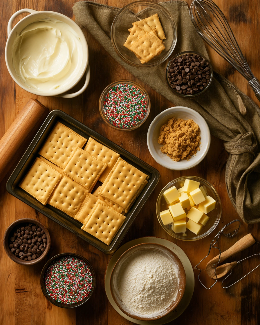 Ingredients for Christmas crack recipe