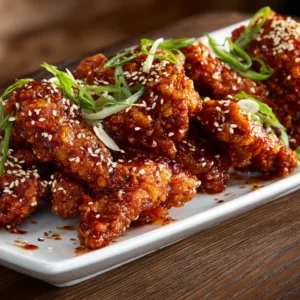 Korean Fried Chicken with Gochujang Glaze