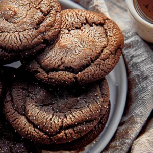 serving chocolate sugar cookies with tea