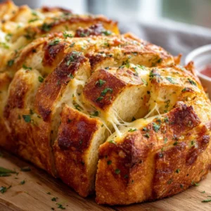 Sourdough discard garlic pull apart bread