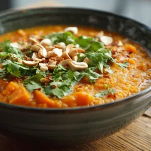 sweet potato and red lentil curry with coconut milk