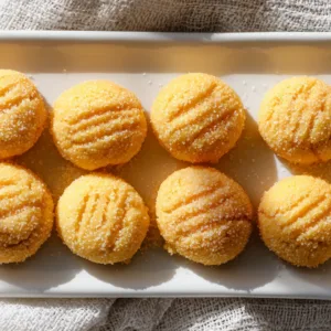 A cozy plate of sweet orange cream cheese mints in warm sunlight.