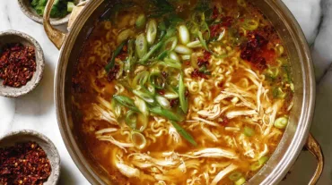 Aromatic Ginger Scallion Chicken Noodle Soup