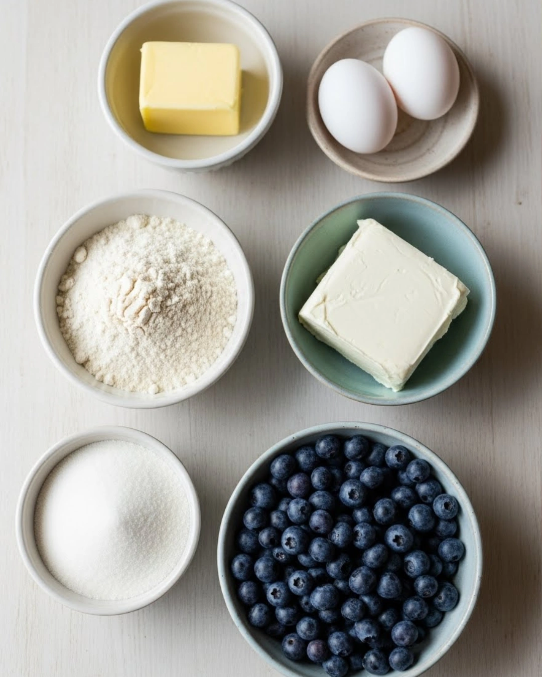 Ingredients for Blueberry Cheesecake Cookie Cups