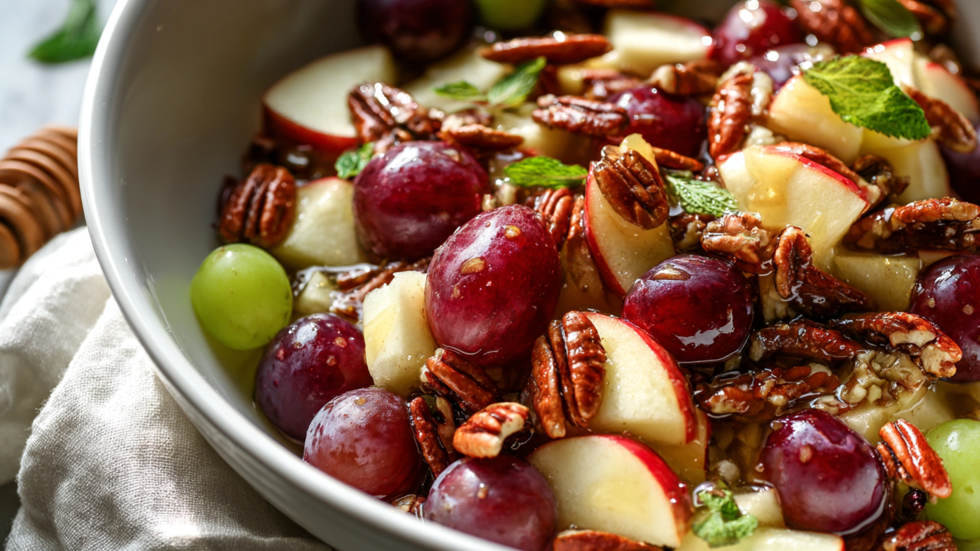 Cinnamon Apple and Red Grape Salad: 5 Fresh Flavor Secrets 2 Cinnamon apple and red grape salad with honey and toasted pecans