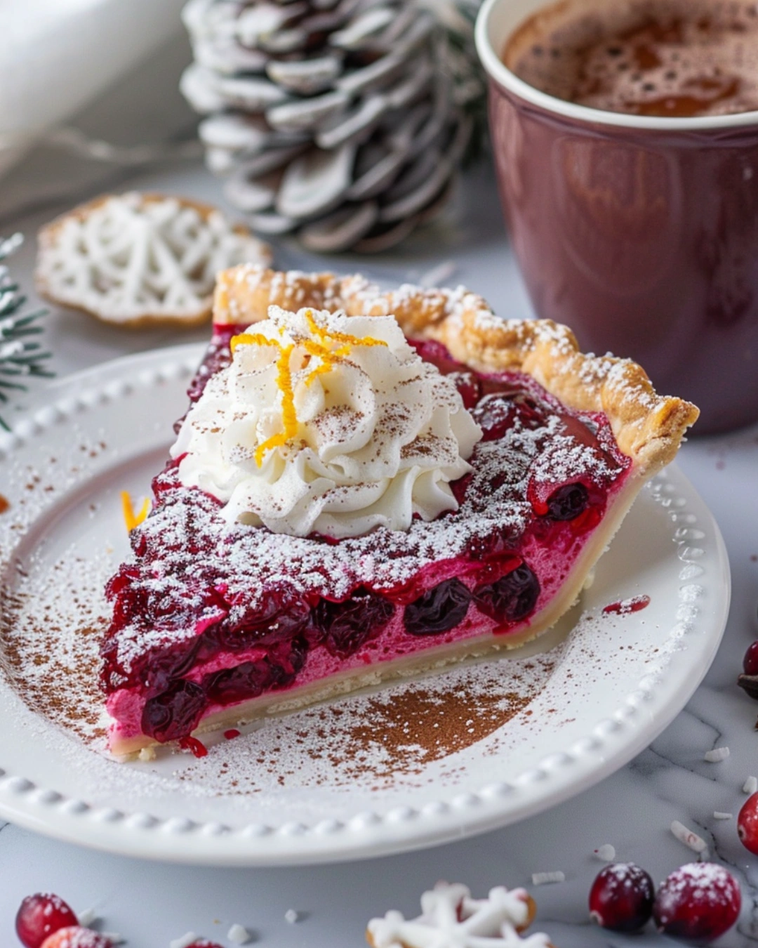 Cranberry Custard Pie: 5 Reasons You’ll Love This Cozy Bake 2 Slice of cranberry custard pie served with whipped cream