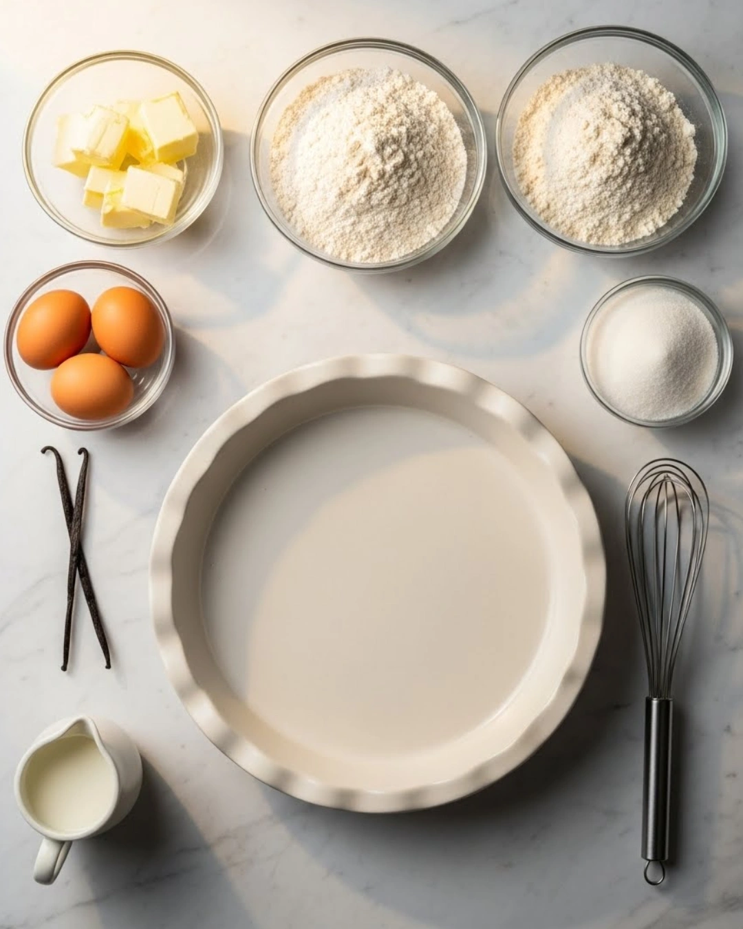 Cream Pie Ingredients Flat Lay