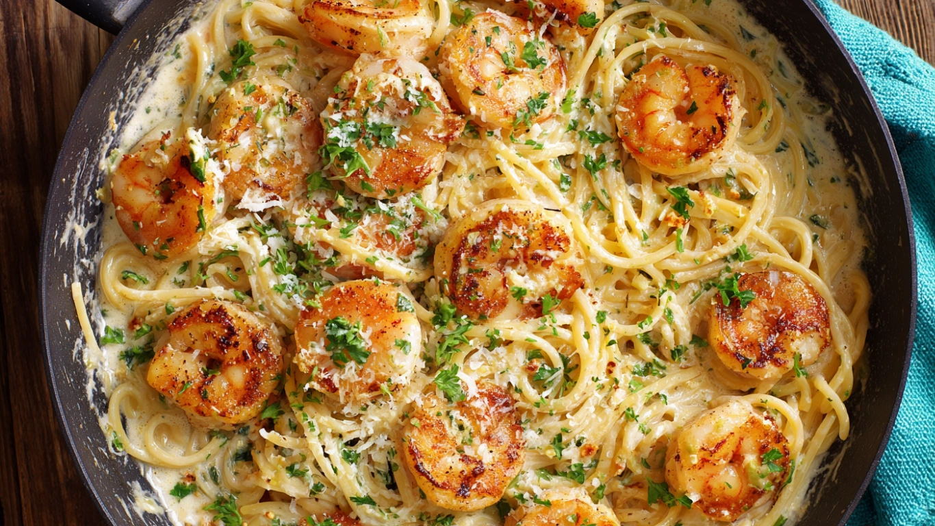 Creamy Shrimp Pasta Recipe: 5 Secrets for Rich Flavor 2 creamy shrimp pasta recipe in skillet