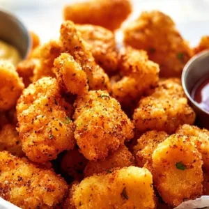 crispy popcorn chicken served in a cozy kitchen