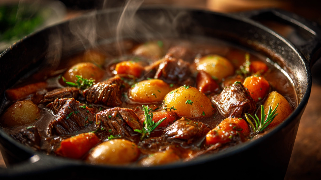 Gluten Free Beef Stew Recipe: 5 Secrets to Amazing Flavor | Ultimate Comfort 2 gluten-free beef stew in Dutch oven