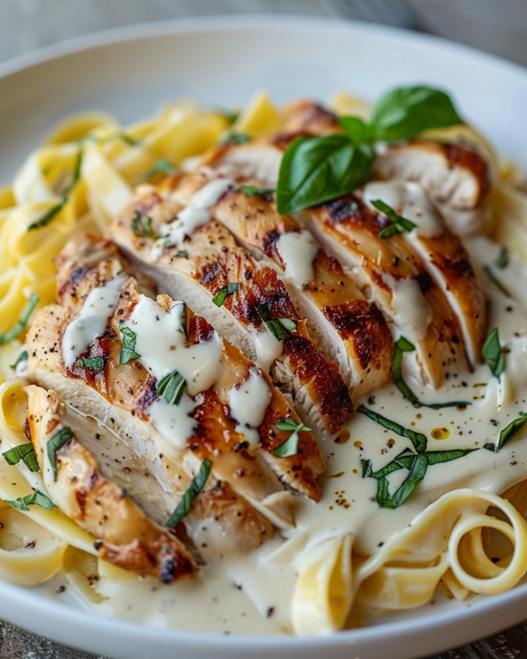 Marry Me Chicken served with pasta