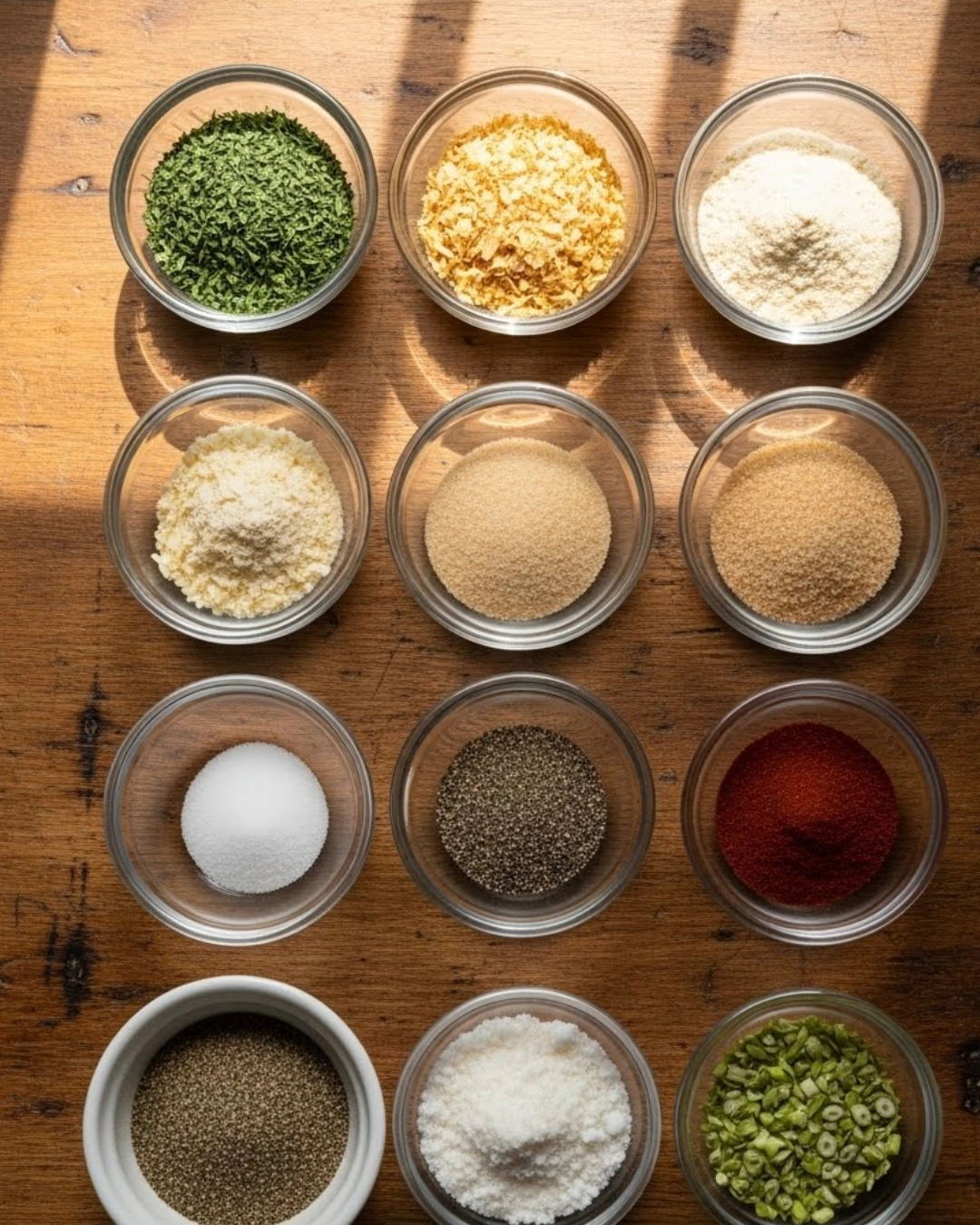 The simple, flavorful ingredients used to make homemade onion soup mix