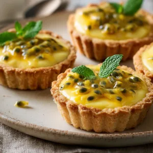 Passionfruit tartlets with creamy custard