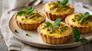 Passionfruit tartlets with creamy custard