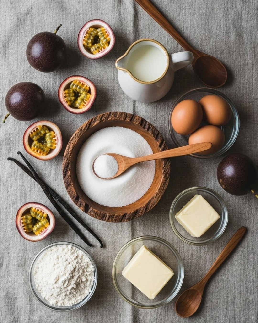 Ingredients for passionfruit tartlets