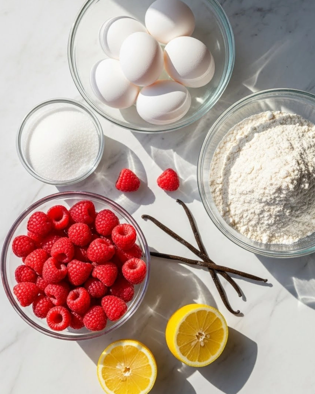 Ingredients for Raspberry Angel Food Cake