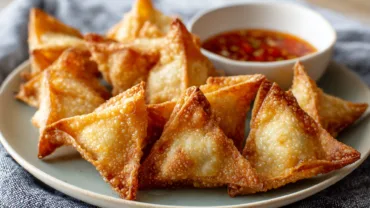 Rice paper crab rangoons appetizer