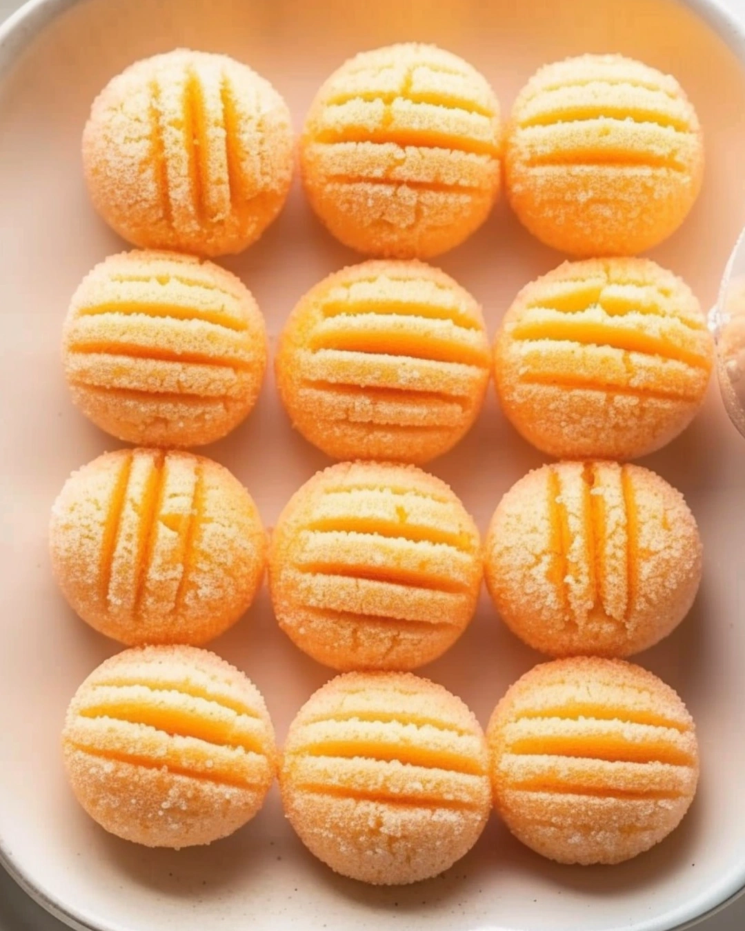 Homemade orange cream cheese mints served with tea in cozy light.