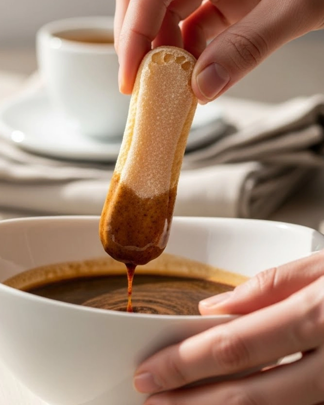 Dipping ladyfingers in espresso for tiramisu without raw eggs