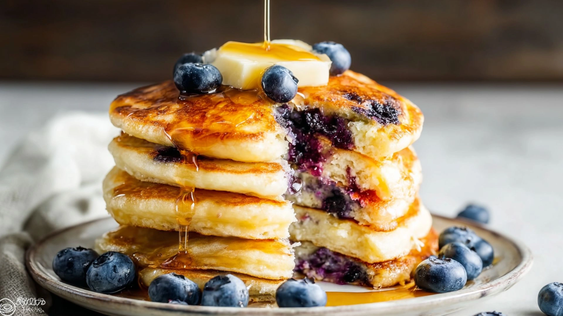 Best Blueberry Buttermilk Pancakes: 5 Easy Steps for Fluffy Joy 2 Best blueberry buttermilk pancakes stacked with blueberries and syrup
