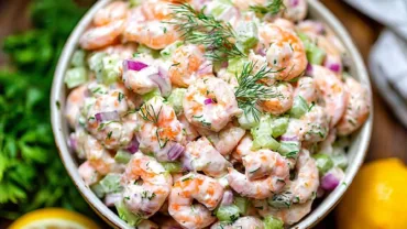 Best creamy shrimp salad with dill