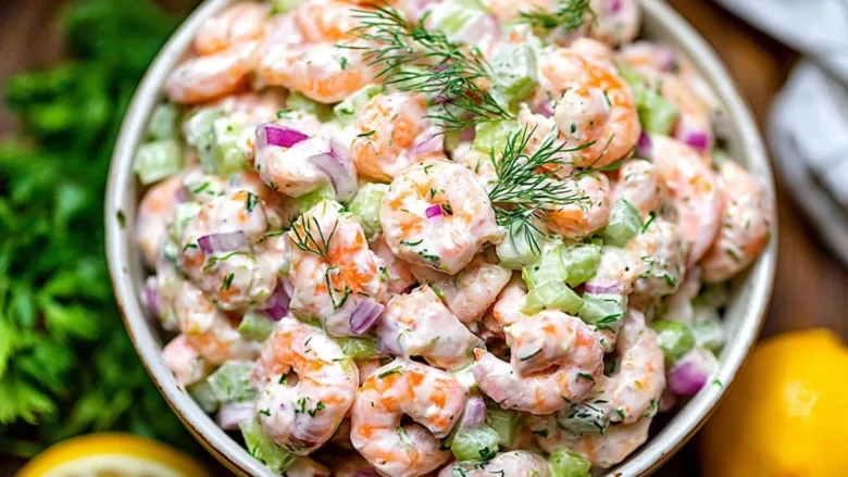 Best creamy shrimp salad with dill