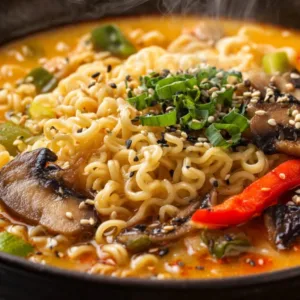 Best spicy vegan ramen recipe with creamy coconut broth and vegetables