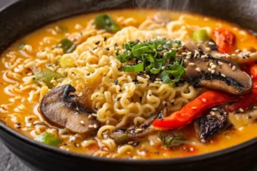 Best spicy vegan ramen recipe with creamy coconut broth and vegetables