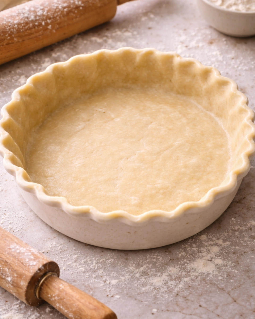 Blueberry pie recipe bottom crust pressed into a 9-inch pie dish
