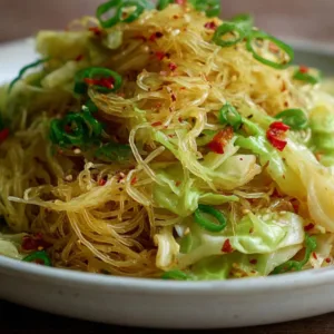 Cabbage Glass Noodles Stir Fry