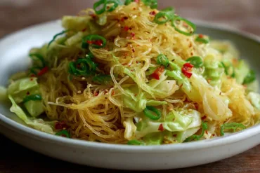 Cabbage Glass Noodles Stir Fry